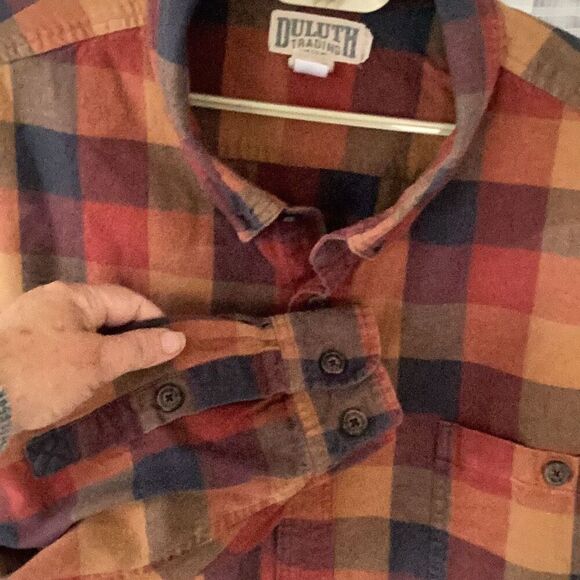 Duluth Trading Co. Plaid Flannel Work Shirt Men’s 4X Long Sleeve Relaxed Fit - Picture 5 of 6